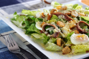 Caesar salad with anchovies