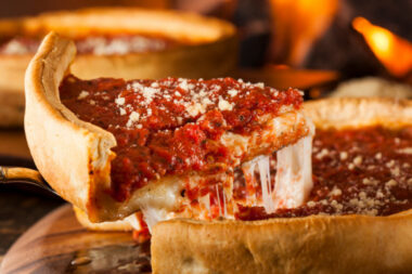 Deep dish pizza umami taste