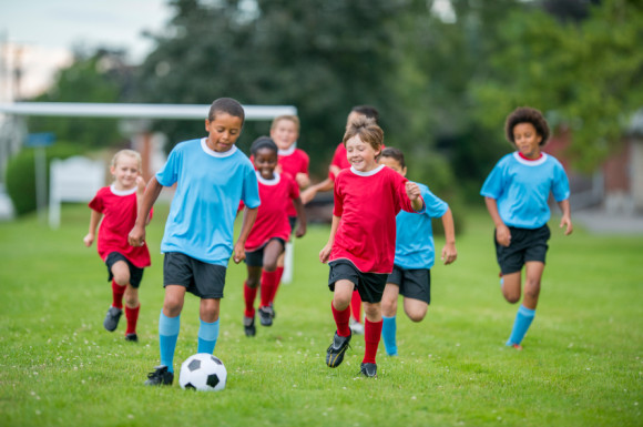 Kids soccer and soccer salad for the adults.