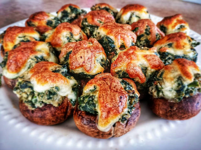 Spinach Cheese Stuffed Mushrooms Recipe