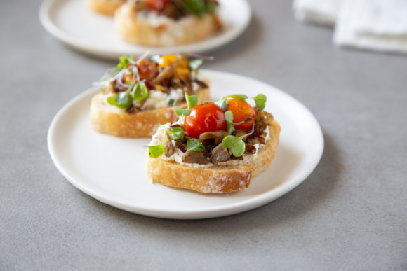 mushroom toast with ricotta