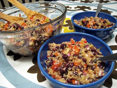 Quinoa Black Bean Salad in bowls
