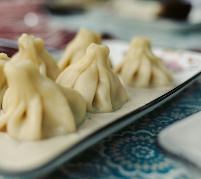 steamed dumplings on plate