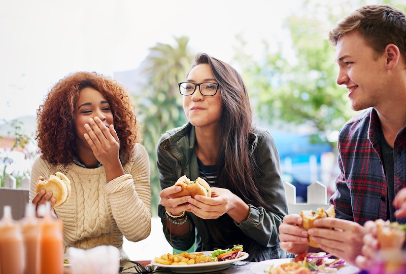 friends enjoying umami satisfying food